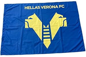 CALCIOGADGETS Bandiera VERONA UFFICIALE HELLAS FC grande misura cm. 97 x 142 in poliestere gialloblu BGHVGB97X142