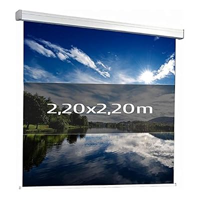 KIMEX 041-3624 Ecran de projection manuel 2,20 x 2,20m, format 1/1, Toile blanche