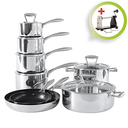 ProCook Elite Tri-Ply Induction Cookware Set 8 Piece + FREE Spiralizer!
