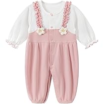 Gurcooc Baby Mädchen Strampler Ärmellos - Blumen Rüschen Bodysuit 0-18 Monate