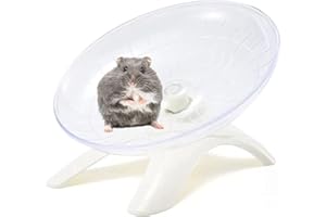 Uoeo Hamster Flying Saucer Silent Running Exercise Wheel Flying Saucer Hamster Running Wheel for Hamsters, Gerbils, Rat and Other Small Animals, White