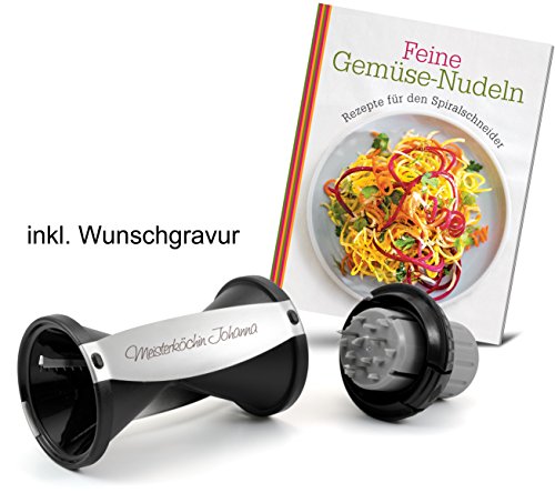 GEFU Spirelli 2.0 + Rezeptbuch „Rezepte für den Spiralschneider“ + individuelle Wunschgravur