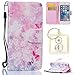 Produktbild für iPhone SE / 5 / 5S Hülle Brieftasche Schutzhülle, Malerei PU Lederhülle Flip Hülle im Bookstyle Cover Schale Stand Ständer Etui Karten Slot Schutzhülle Tasche Wallet Case für Apple iPhone SE / 5 / 5S +Schlüsselanhänger (QQ6)