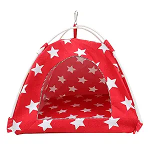 Scicalife Bird Nest Hut Hanging Hammock,Foldable Parrot Cage Tent House Bed Habitat Hideaway Toy