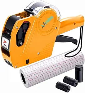 N.S Pack of 1 Price Labeller Printing Rate Printer (MRP Rate Gun) Label Gun 8 Digits with 2 Ink Rolls (Pack of 1) (with 5 Label Roll)- 6000 Label Stickers