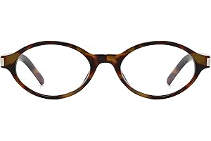 YAMEIZE Retro Oval Blue Light Blocking Glasses for Women Men Small Anti Blue Light Eyeglasses 90S for Computer