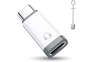 TiMOVO for Lightning to USB C Audio Headphone Adapter with Line Control, Lighting to USB C Earphone Adaptor for iPhone 16/15 Series, iPad Air/Pro/Mini, Not for Charging and Data Transfer, White