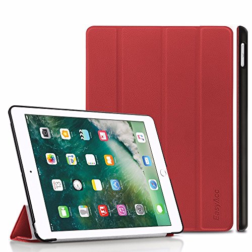 iPad 9.7 2017 Hülle, EasyAcc Ultra Dünn iPad 9.7 Zoll 2017 Smart Cover mit Automatischem Schlaf Funktion und Standfunktion - Hochwertiges PU Leder Hülle (Red, Kunstleder, Ultra Dünn)