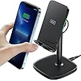 INIU Ergonomic Wireless Charger Stand with Adjustable Viewing Angles, 15W Fast Charging Dock Qi-Certified Phone Charger for Pixel 7a 6 Samsung Galaxy S24 S21 S10 iPhone 15 14 13 12 11 Pro/SE LG.