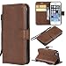 Produktbild NewTH iphone 5/5S/SE Hüllen Neu Geldbörse Flip Portemonnaie aus Leder mit Ständer Feature Card Slots Cover für Apple iphone 5/5S/SE(Braun)