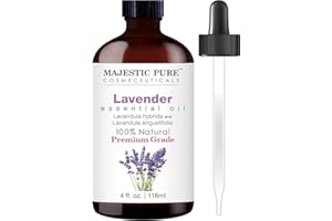 MAJESTIC PURE Lavender Essential Oil with Therapeutic Grade, for aromatherapy, massage and topical uses, 4 fl oz