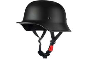 ACLFFSHOP Vintage Deutsche Motorrad Halbhelme mit ECE, Jethelm Retro, Chopper Helm, Scooter-Helm, Fahrradhelm, mit Herausnehmbares Innenfutter und Schnellverschlussschnallen M~XXL 57~64CM