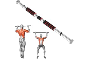 ALLINLIFE Barra de Dominadas para Puerta 80–130 cm – Ajustable, sin Tornillos, Antideslizante, Carga 200 kg, para Ejercicio en Casa