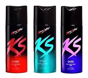 Kama Sutra Spark, Urge and Dare Deodorant for Men, 150 ml (Pack of 3)