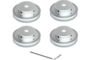 ZIZISHU Super Print GT2 Poulie 80 Dents Bore 5mm 6mm Width Timing Belt Pulley Aluminum 80T 5mm bore Pulley Wheel for Voron 2.4 for 6mm Width GT2 Timing Belt for 3D Printer,CNC (4pcs)