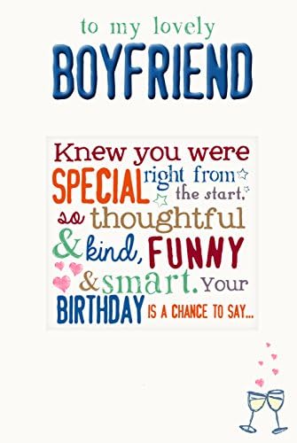 To My Lovely Boyfriend Birthday Card. Little Thoughts.