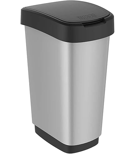 Cestino Per Raccolta Differenziata Rotho 25L - Nero/Blu Scuro, Senza BPA, Facile Da Pulire - Foto 5