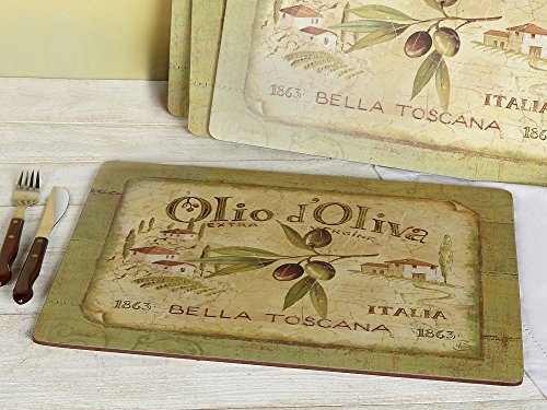 Creative Tops „Olio d’Oliva“ Tischset mit Unterseite aus Kork, XL, 4 Stück - 2