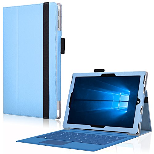 Tasche für Microsoft Surface 3 mit praktischer Stand Funktion aus robustem Kunstleder kombiniert Schutz und Design für Ihr Microsoft Surface 3 Hülle Cover Case Türkis von UC Express®