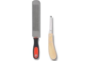 FUNMIX Raspa per Zoccoli e Coltello per Zoccoli - Lima per Zoccoli in Acciaio Al Carbonio Resistente e Durevole Adatta per Zoccoli di Animali Cavalli Capre Mucche Asinelli