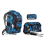  Satch Pack by Ergobag - 3 tlg. Set Schulrucksack - Blue Triangle
