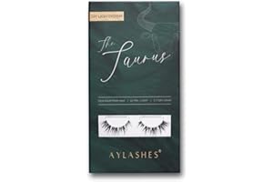 ‎AYLASHES Aylashes Vegan 3D Eyelashes, Fluffy Eyelashes with Thin Band for a Glamorous Look Artificial Eyelashes up to 20 x Reusable Vegan Eyelashes Taurus (Bull) Feather-Light Artificial Eyelashes