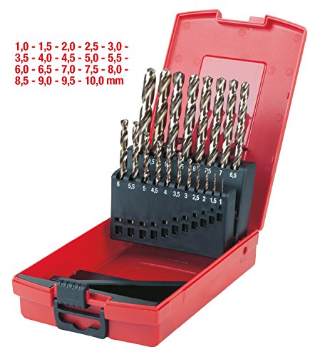 KS Tools 330.3620 HSS-G Co 5 Spiralbohrer-Satz in Kunststoffkassette, 19-teilig, 1-13 mm - 2