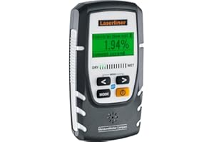 Umarex Laserliner MoistureMaster Compact Plus Luft- und Materialfeuchtemessgeräte (Messung der Materialfeuchte für 56 Holz- / 6 Baustoffsorten, Datenübertragung) 082.334A