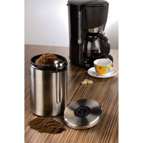 Xavax Kaffeedose für 1kg Kaffeebohnen, Tee, Kakao, mit Aromaverschluss, Edelstahldose, silber - 3