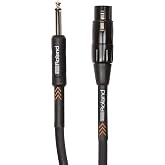 Roland Black Serisi simetrik mikrofon kablosu - XLR - 1/4 in&ccedil; bağlantılı, 6 m / 20 ft. - RMC-B20-HIZ, siyah