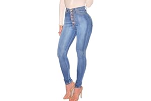 ECUPPER Womens Jeans High Waist Skinny Fit Stretch Jeans Denim Trousers with Pockets