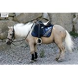Ledersattel Monoblatt 12 14 Zoll Minishetty Shetty Leder + Glitzer + Lack Dressursattel Ponysattel Strass (12 Zoll, Schwarz - Weiß)