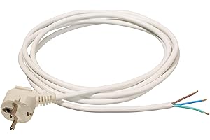 as - Schwabe Cable de conexión de 2 m H05VV-F 3G1,5, cable de conexión, conector de protección de contacto con cable, cable de conexión de 30 mm, revestido con casquillos, cable de alimentación 230 V,