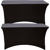 ZeriTlolen Spandex Tablecloth, 2 Pieces, Washable, Non-Woven, Extendable, Rectangular, Terrace Tablecloth, for Parties, DJ, F
