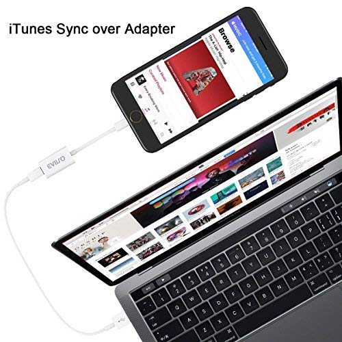 Dual divisor adaptador Lightning para iPhone 7 7  Plus  eviiso 2  en 1  Lightning a doble rayo carga y Lightning cable divisor de auriculares de con micr  fono para iPhone 7  iPhone 7  Plus  color blanco 