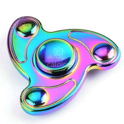 Hand Spinner which is a popular all over the world, Caloics Fidget Toy Spinner for Finger, 100% Brass / Ceramic ball Bearing-- High Speed 3-5 Minute Spins --helpful for people with restless hands, ADHD, anxiety, or obsessive neurosis (Multicolored3 leaves)