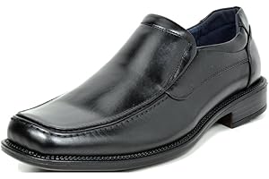 Bruno Marc Men's Leather Lined Square Toe Dress Loafers Shoes