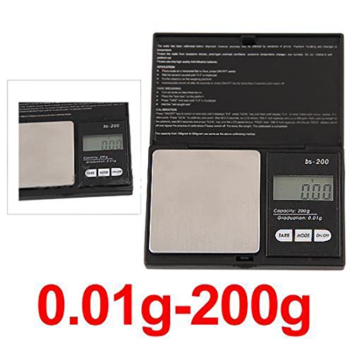 Mini Digital Waage mit LCD Display, Elektronische Elite Digital Taschenwaage 200 x 0,01 g, Miniwaage 200g, Mini Digital Waage - 3