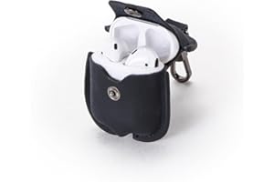 CONTACT'S FAMILY Etui na AirPods 1/2. generacji, skórzane etui na Airpods, męskie skórzane etui na słuchawki kompatybilne z Apple AirPod 1/2 generacji (niebieski)