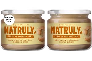 NATRULY Beurre de Noix de Cajou BIO, 100% Noix de Cajou, Sans Sucre, Sans Gluten, Sans Huile de Palme -Pack 2x300 g