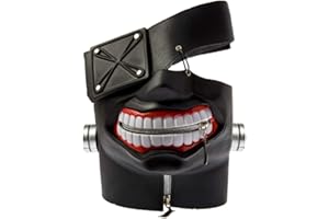 damdos Maski Anime Cosplay Props Tokyo Ghoul Kaneki Maski Ken Mask Ken Mask Cosplay Peruka Regulowany Zamek błyskawiczny Gumowe Maski Halloween Props