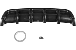 Gorgeri ABS Difusor de parachoques trasero del coche Difusor de aleta de tiburón universal Aleta de tiburón de parachoques trasero(Negro brillante)