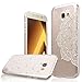 Price comparison product image WE LOVE CASE Samsung A5 2017 Case, Bling Diamond Shiny Sparkle Transparent Ultra Slim Soft Case Protective Silicone Clear Cover, Thin Pattern Shock Absorption Proof Drop Defend Anti Scratch Gel Case for Samsung Galaxy A5 2017 SM-A520 - White Flower