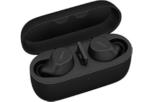 Jabra Evolve2 Buds Prawdziwie bezprzewodowe wkładki douszne Bluetooth z aktywną redukcją szumów, technologią Jabra MultiSensor Voice i bezprzewodową podkładką ładującą - do wirtualnych spotkań, czarne