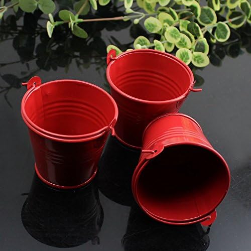 Weimanshop Cute Tinplate Favor Pails Mini Bucket Boxes Wedding Candy Box Pack of 10pcs