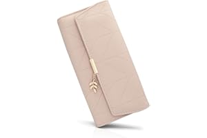 GOUNNU Geldbörse Damen im Langformat, Portemonnaie Gross für Frauen PU Leder mit 9 Kartenfächern Lang Portmonee Damen Geldbeutel groß mit Reißverschluss Münzfach und Vielen Fächern (C-Rosa)