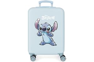 Disney Adorable Stitch Moods Maleta de Cabina Rígida ABS Cierre de combinación Lateral 4 Ruedas Dobles Equipaje Mano