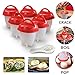 Produktbild 6er Eierkocher Egglettes Egg Cooker, Antihaft-Silikon Eierbecher Hartgekochte Eier ohne Schale (Rot)