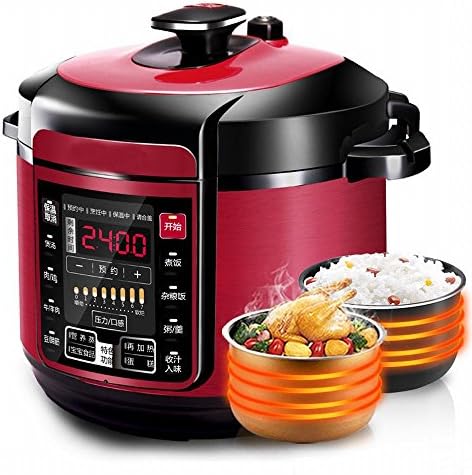 D Electric pot Electric Pressure Cooker Double Gall Bladder 5L Intelligent Household Pressure Cooker Rice Cooker,Red