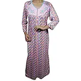 Indiatrendzs Women Hosiery Maxi Nighty Full Sleeve Floral Sleepwear 44"